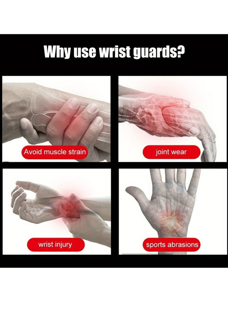 2pcs Wrist Support Hand Brace – Gym Wrist Palm Protector for Pain Relief, Carpal Tunnel & Tendonitis, Adjustable Unisex Fitness Support - Image 4